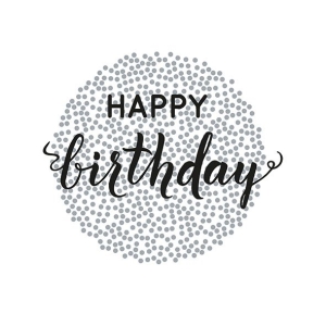 German Decoupage Napkins (5 pcs) - Birthday Dots Black