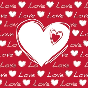 German Decoupage Napkins (5 pcs) - Love Heart Red