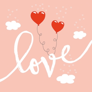 German Decoupage Napkins (5 pcs) - Love Balloons