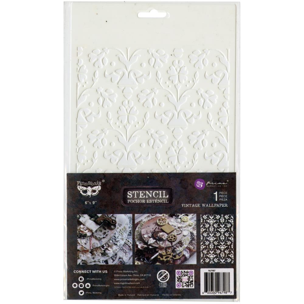 Prima Marketing Finnabair Stencil 6"X9" - Vintage Wallpaper