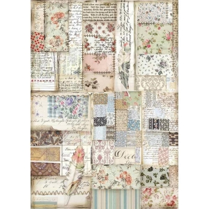 Stamperia Rice Paper A4 - Patchwork Feather