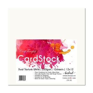CrafTangles cardstock 12" by 12" (230 gsm) (Set of 10 sheets) - Dual Textured White