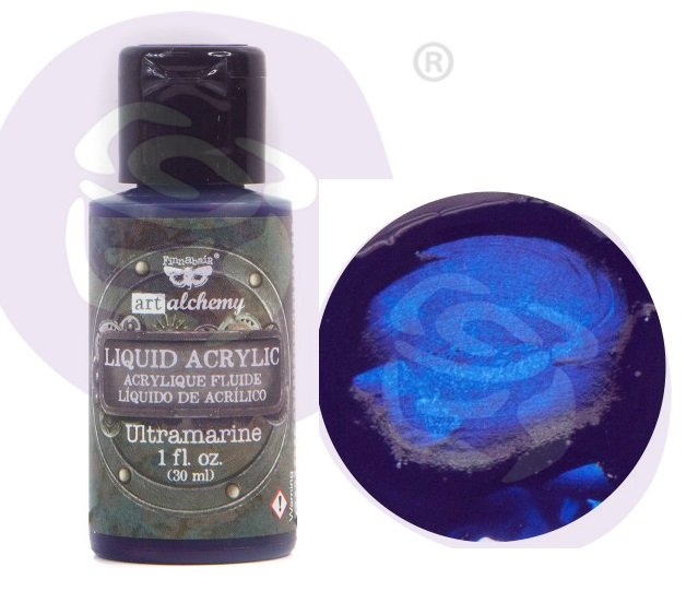 Prima Finnabair Art Alchemy Liquid Acrylic Paint 1 Fluid Ounce - Ultramarine