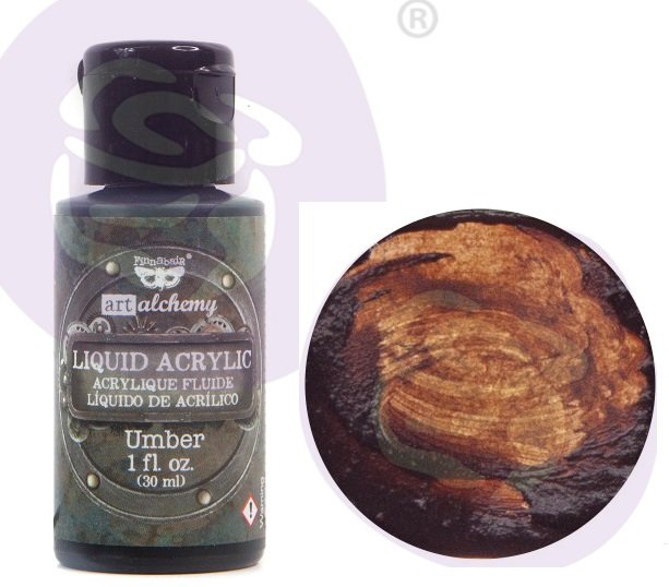 Prima Finnabair Art Alchemy Liquid Acrylic Paint 1 Fluid Ounce - Umber