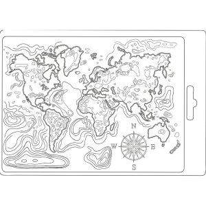 Stamperia Soft Maxi Mould A5 - Map of the World