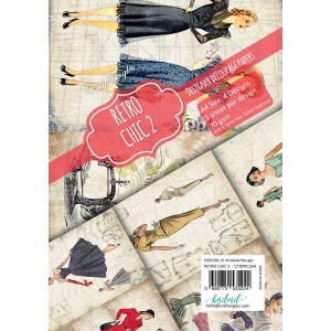 CrafTangles Decoupage Paper Pack - Retro Chic 2 (A4) - 4 sheets