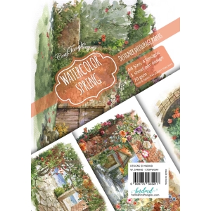 CrafTangles Decoupage Paper Pack - Watercolour Springs (A4) - 4 sheets