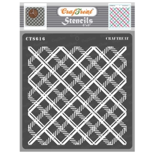 CrafTreat 6"x6" Stencil - Two Step Plaid Combo