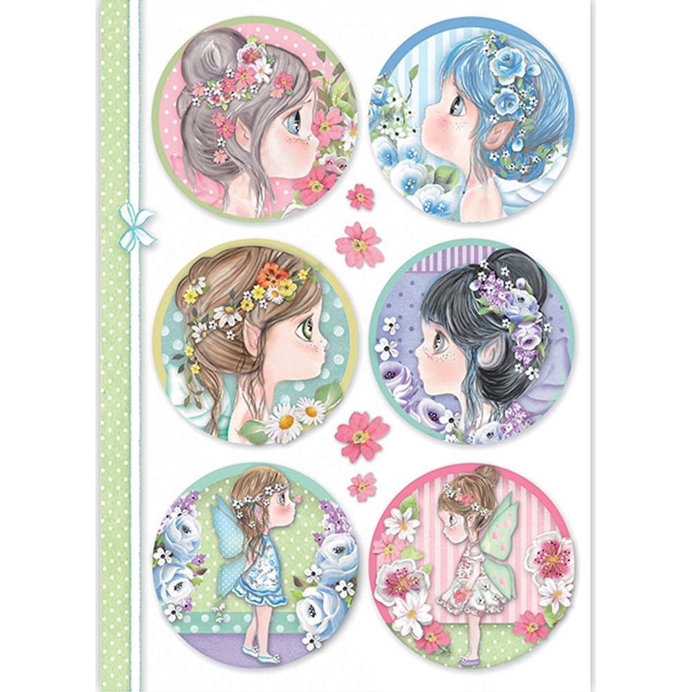 Stamperia Rice Paper A4 - Fairy Faces In Sphere