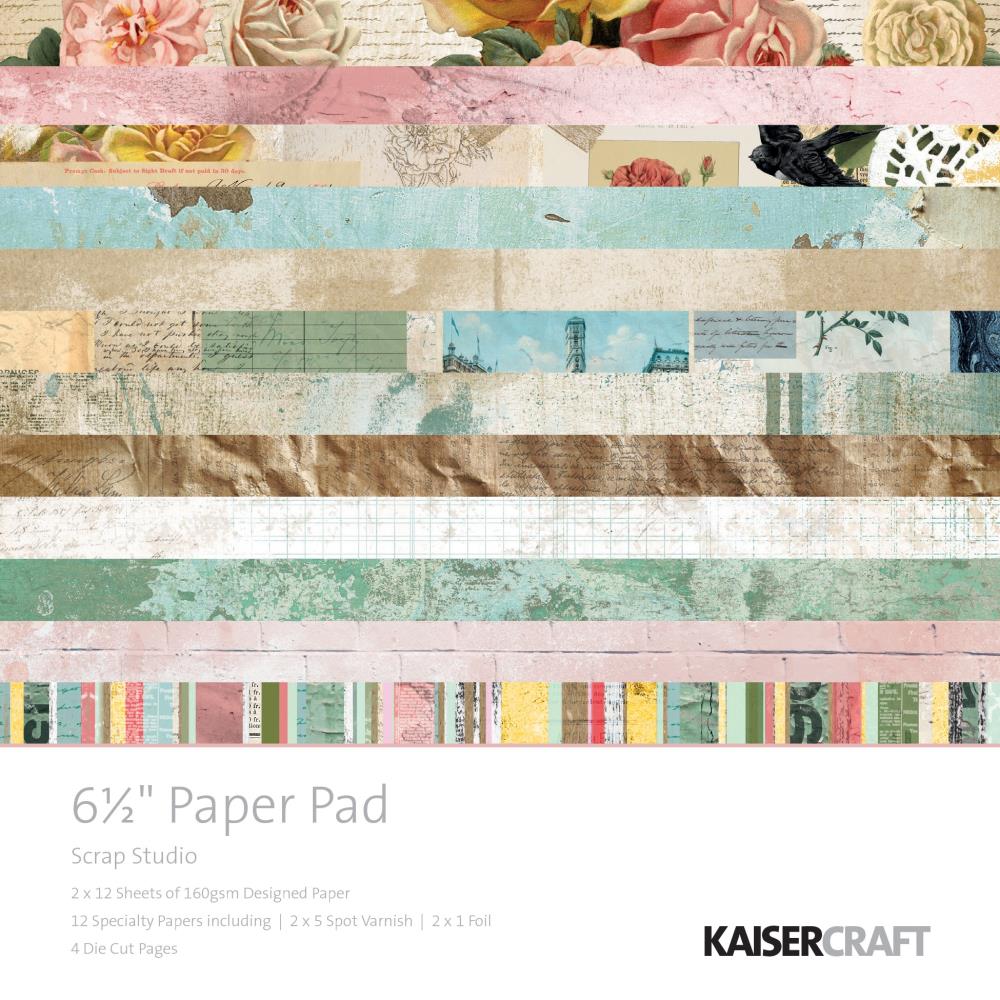 KaiserCraft paper pad - Scrap Studio (6.5 by 6.5 inch) - 40 sheets