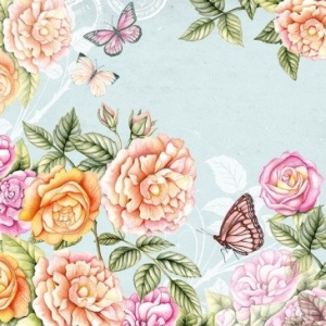 German Decoupage Napkins (5 pcs) - Botanical Garden Green
