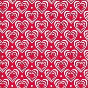 German Decoupage Napkins (5 pcs) - Hearts Red (133125311)