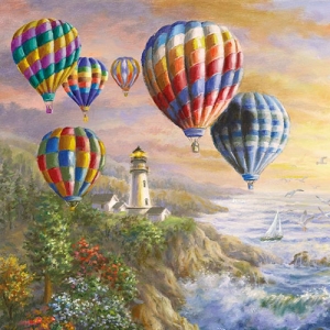 German Decoupage Napkins (5 pcs) - Hot Air Balloons