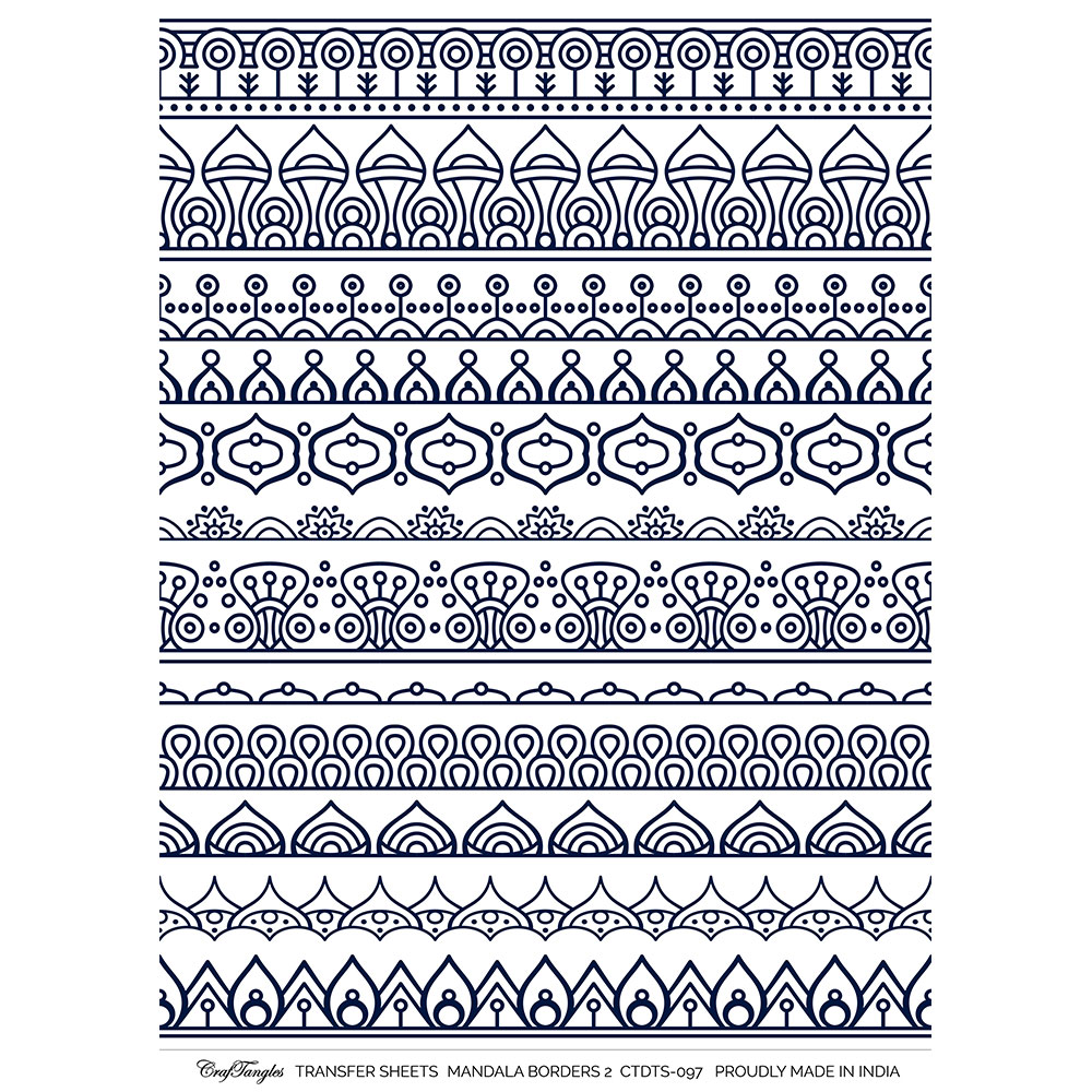 CrafTangles A4 Transfer It Sheets - Mandala Borders 2