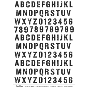 CrafTangles A4 Transfer It Sheets - Vintage Alphabets