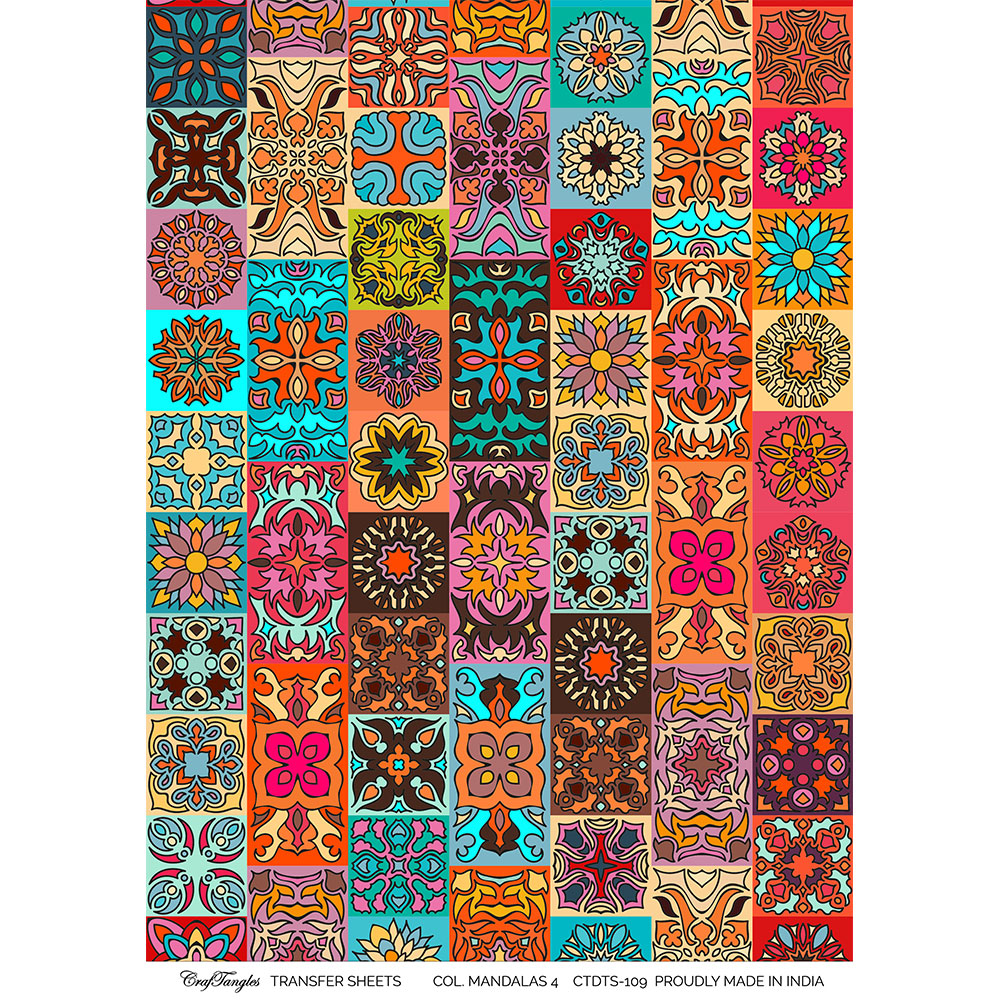 CrafTangles A4 Transfer It Sheets - Colourful Mandalas 4