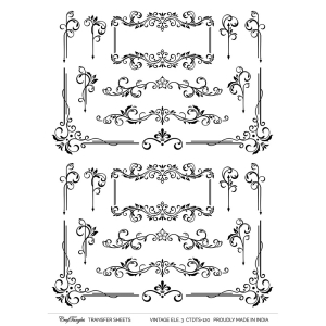 CrafTangles A4 Transfer It Sheets - Vintage Elements 3
