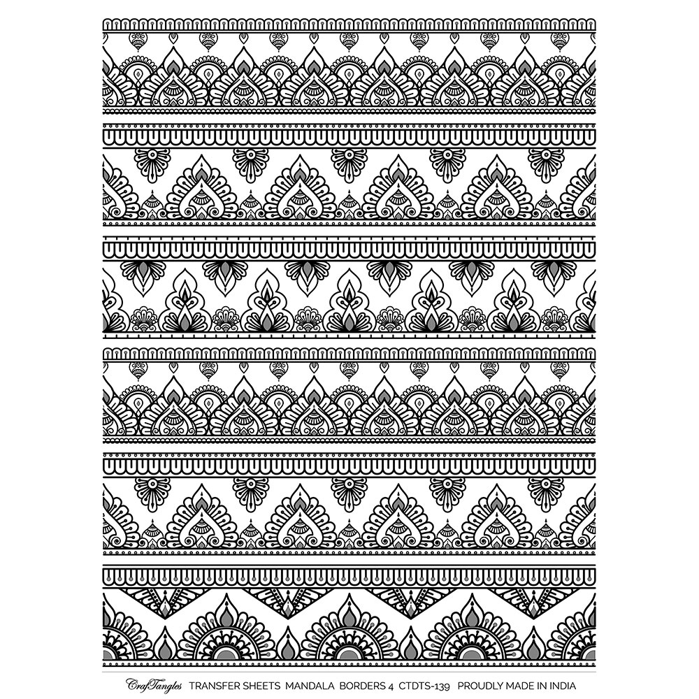 CrafTangles A4 Transfer It Sheets - Mandala Borders 4