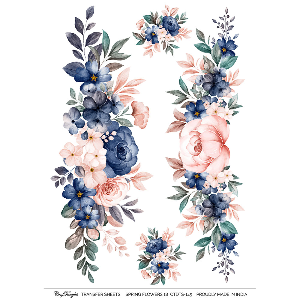 CrafTangles A4 Transfer It Sheets - Spring Flowers 18