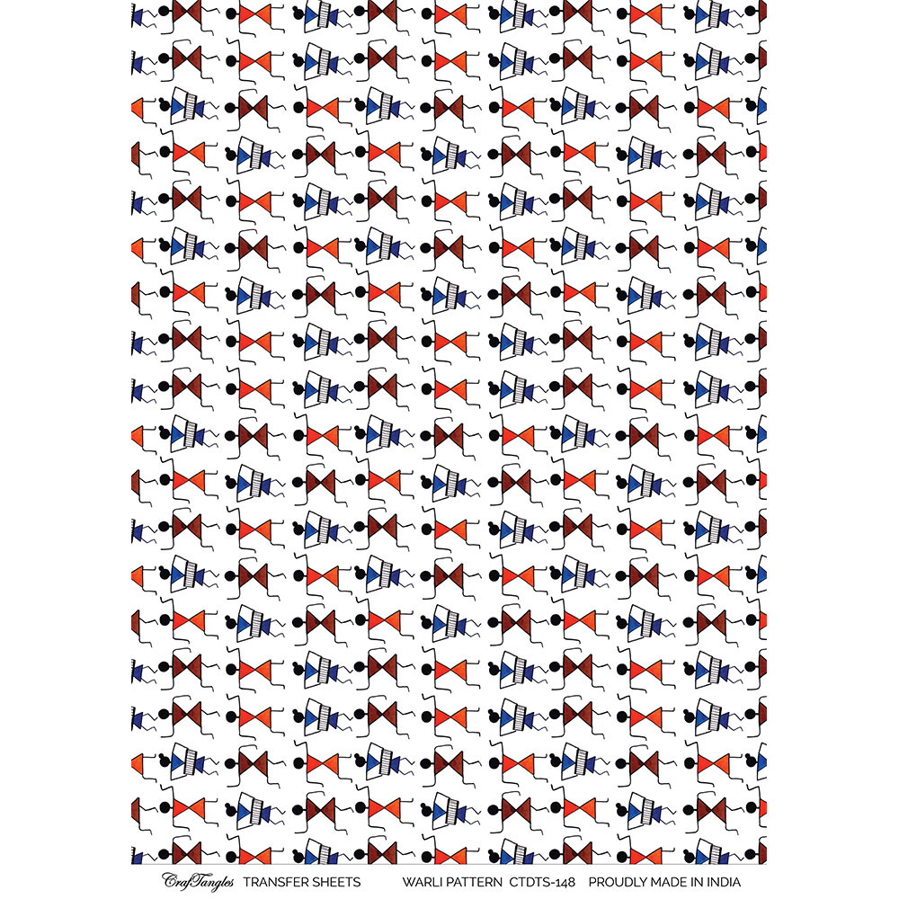 CrafTangles A4 Transfer It Sheets - Warli Pattern