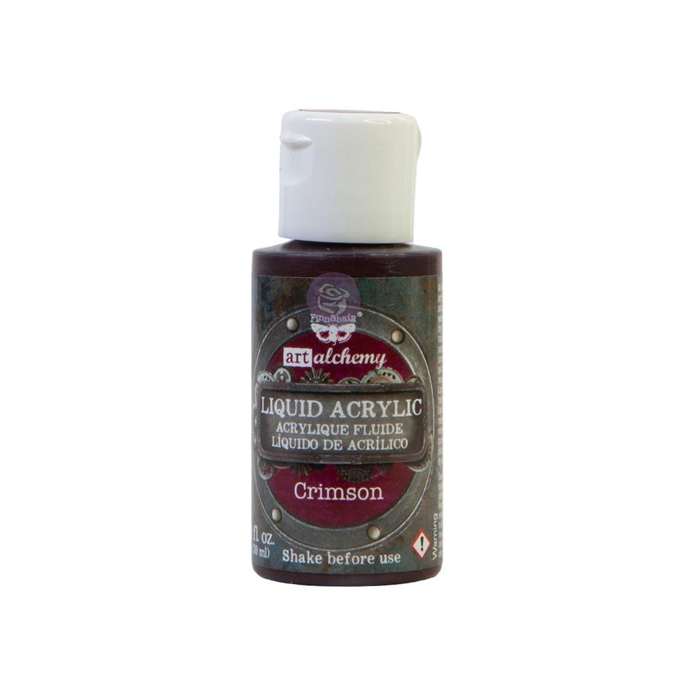 Prima Finnabair Art Alchemy Liquid Acrylic Paint 1 Fluid Ounce - Crimson