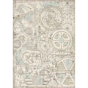 Stamperia Rice Paper A3 - Train Mechanism Sir Vagabond