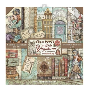 Stamperia Double-Sided Paper Pad 12"X12" 10/Pkg - Lady Vagabond