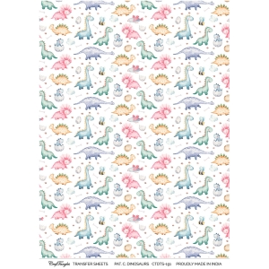 CrafTangles A4 Transfer It Sheets - Pattern Cute Dinosaurs