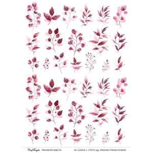 CrafTangles A4 Transfer It Sheets - Watercolour Leaves 1