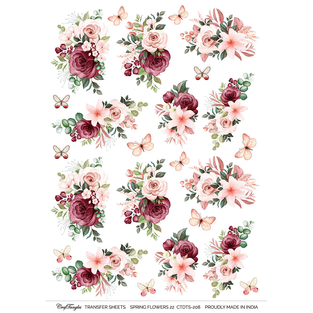 CrafTangles A4 Transfer It Sheets - Spring Flowers 22