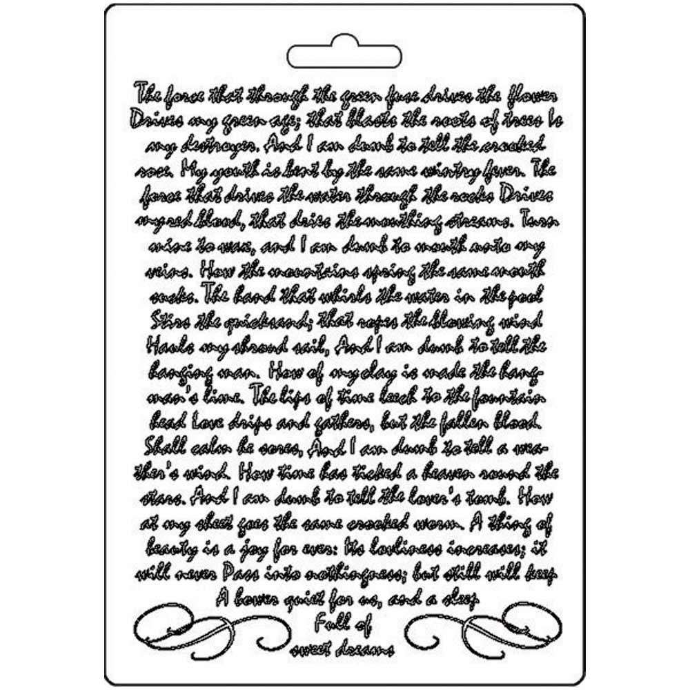 Stamperia Soft Maxi Mould A5 - Manuscript, Calligraphy