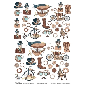CrafTangles A4 Transfer It Sheets - Steampunk Elements 2