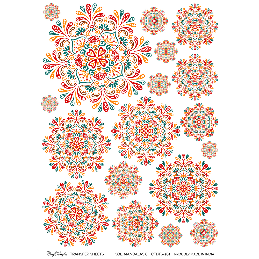CrafTangles A4 Transfer It Sheets - Colourful Mandalas 8
