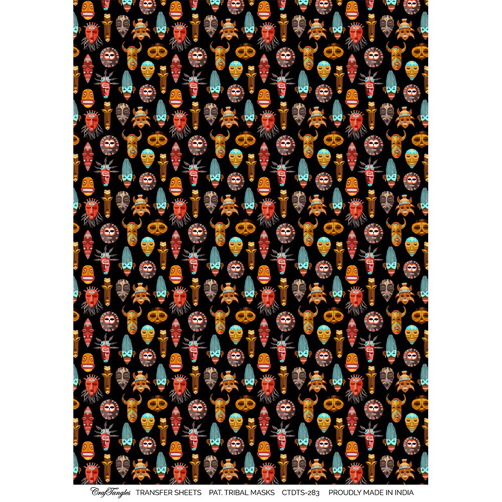 CrafTangles A4 Transfer It Sheets - Tribal Masks