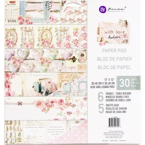 Prima Marketing Double-Sided Paper Pad 12"X12" 24/Pkg - With Love