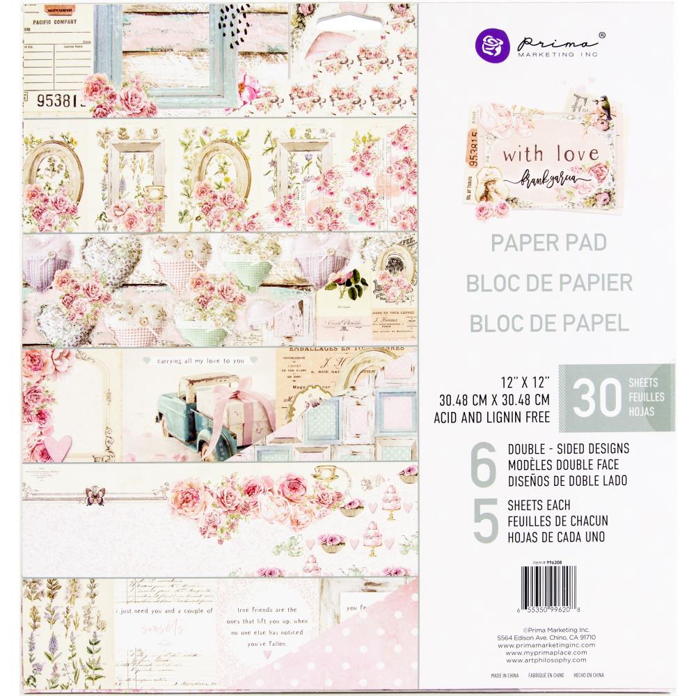 Prima Marketing Double-Sided Paper Pad 12"X12" 24/Pkg - With Love