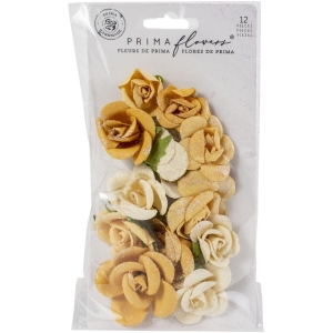 Prima Marketing Mulberry Paper Flowers - Rising Fire/Diamond