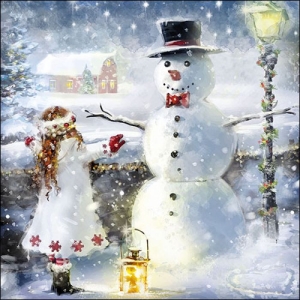 German Decoupage Napkins (5 pcs) - Embrace (Christmas)
