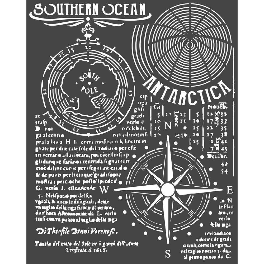 Stamperia Stencil 20 by 25 cm - Ocean
