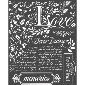Stamperia Stencil 20 by 25 cm - Dear Diary