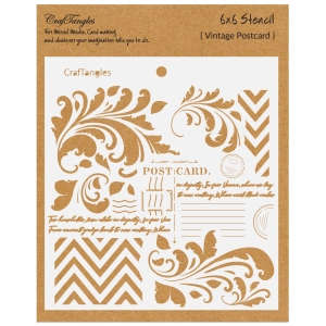 CrafTangles 6x6 Stencils - Vintage Postcard