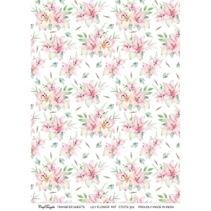 CrafTangles A4 Transfer It Sheets - Lily Flower Pattern
