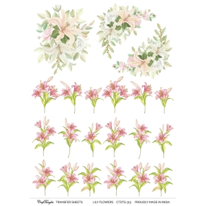 CrafTangles A4 Transfer It Sheets - Lily Flowers