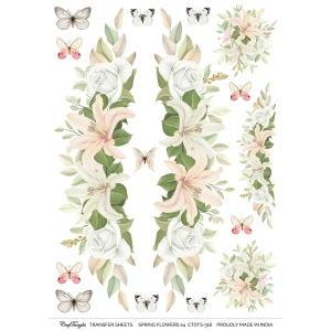 CrafTangles A4 Transfer It Sheets - Spring Flowers 24