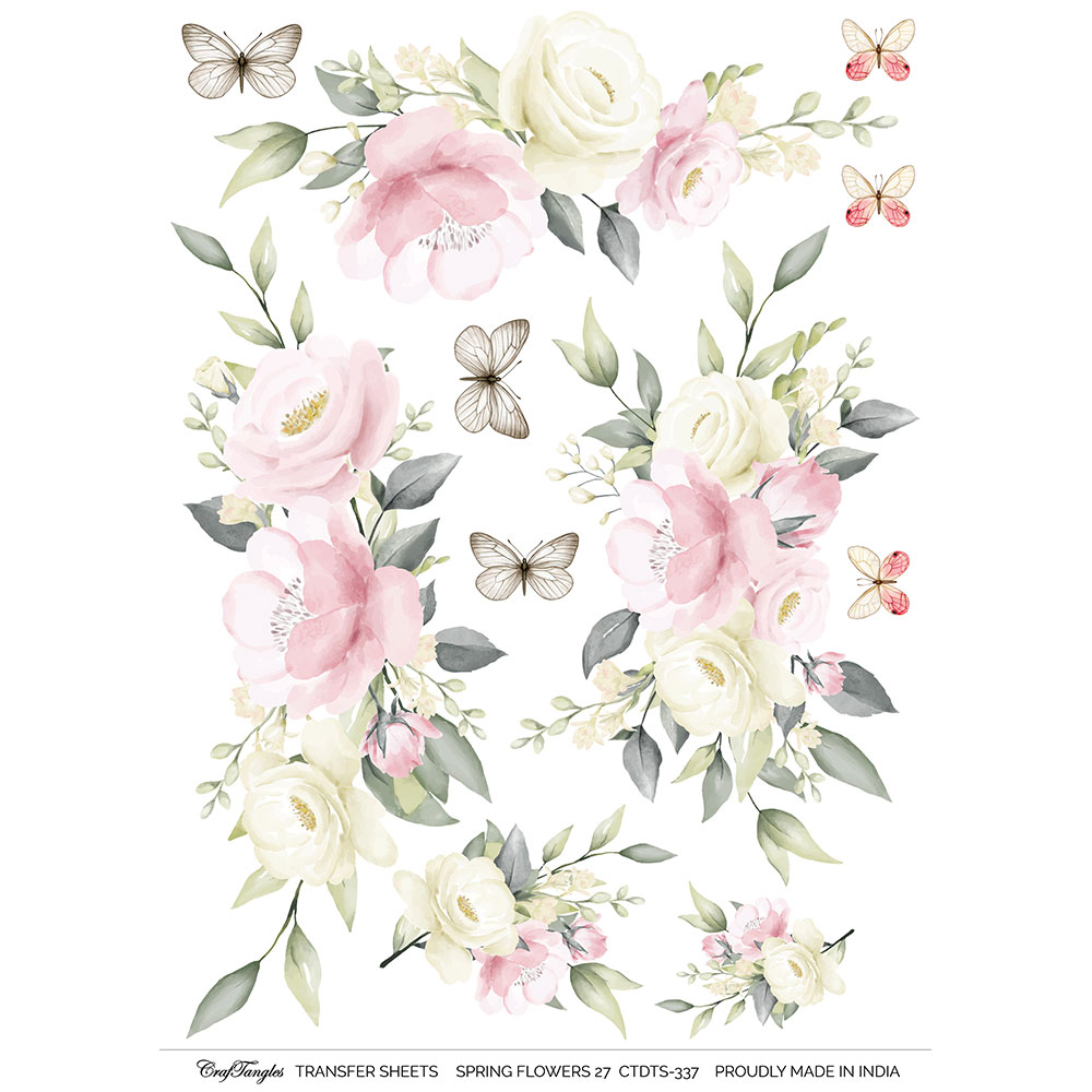 CrafTangles A4 Transfer It Sheets - Spring Flowers 27