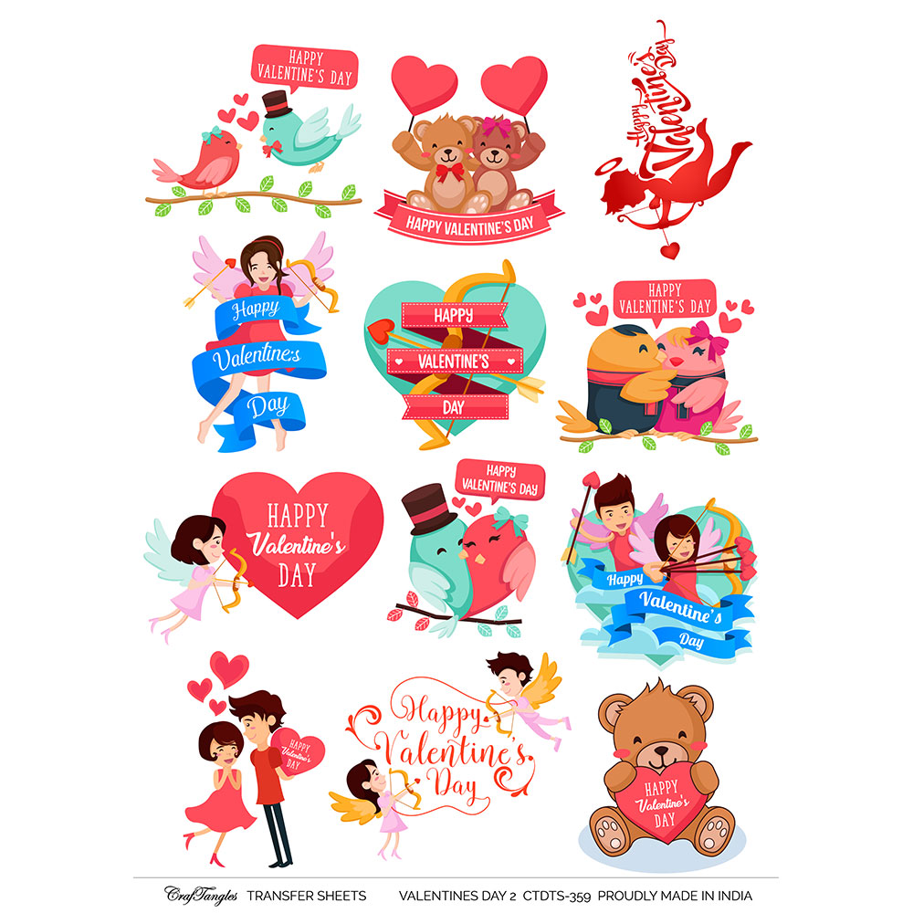 CrafTangles A4 Transfer It Sheets - Valentine's Day 2