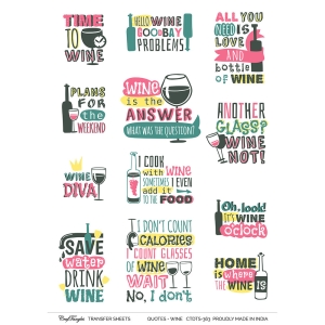 CrafTangles A4 Transfer It Sheets - Quotes - Wine