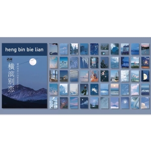 Photo Sticker Book for Journal Ephemeras (50 sheets) - Blue tones