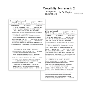 CrafTangles Transparent Sticker Sheets - Creativity Sentiments 2