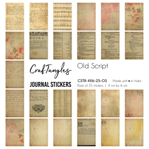 CrafTangles Journal Stickers 4 by 6 cm (Pack of 25 designs) - Old Script